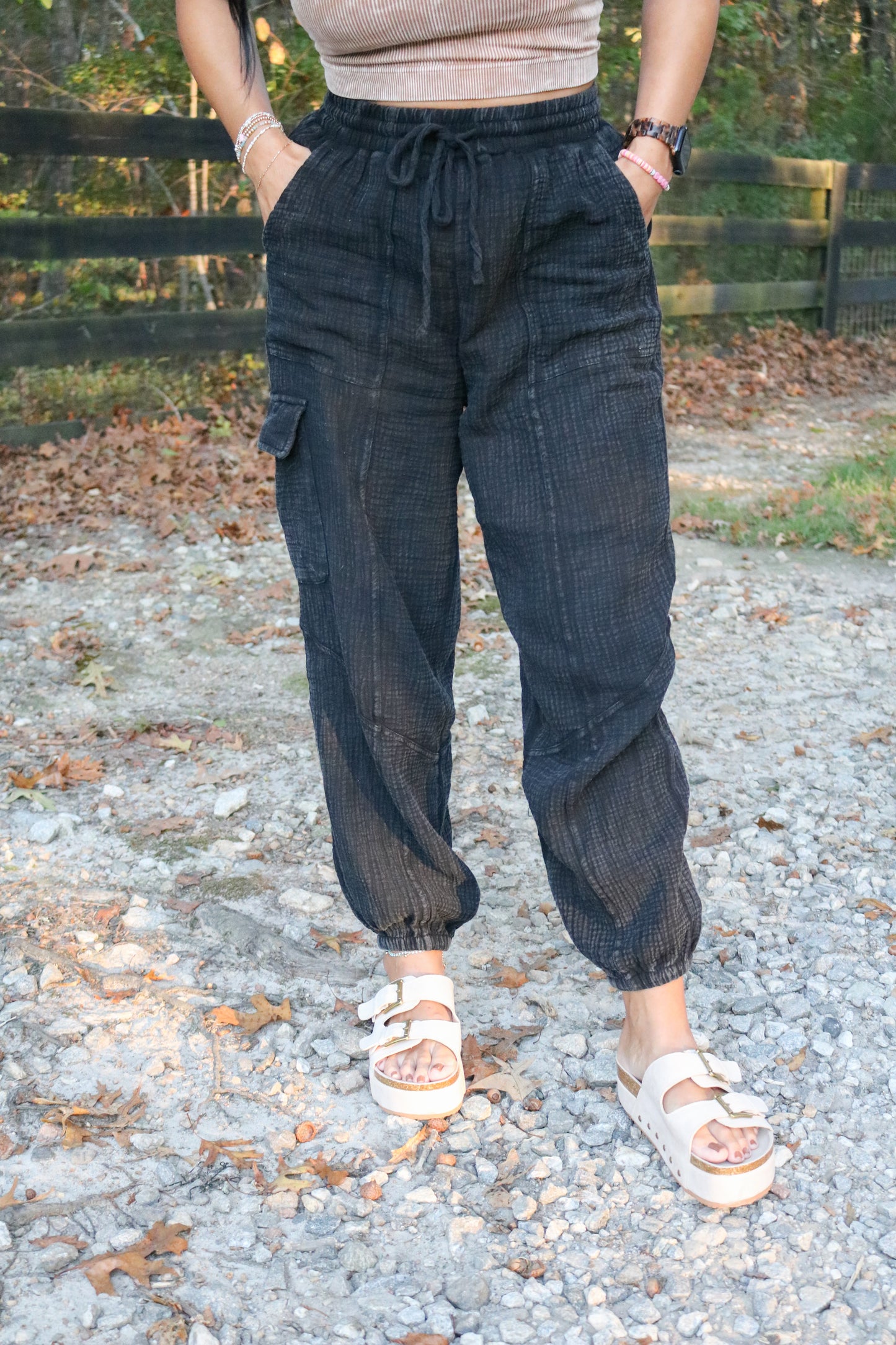 Black Mineral Wash Jogger