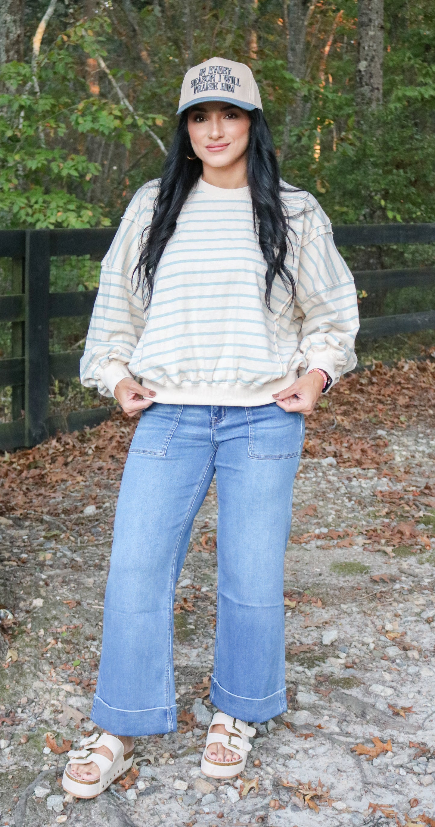 Tessa Cotton Striped Crew Neck