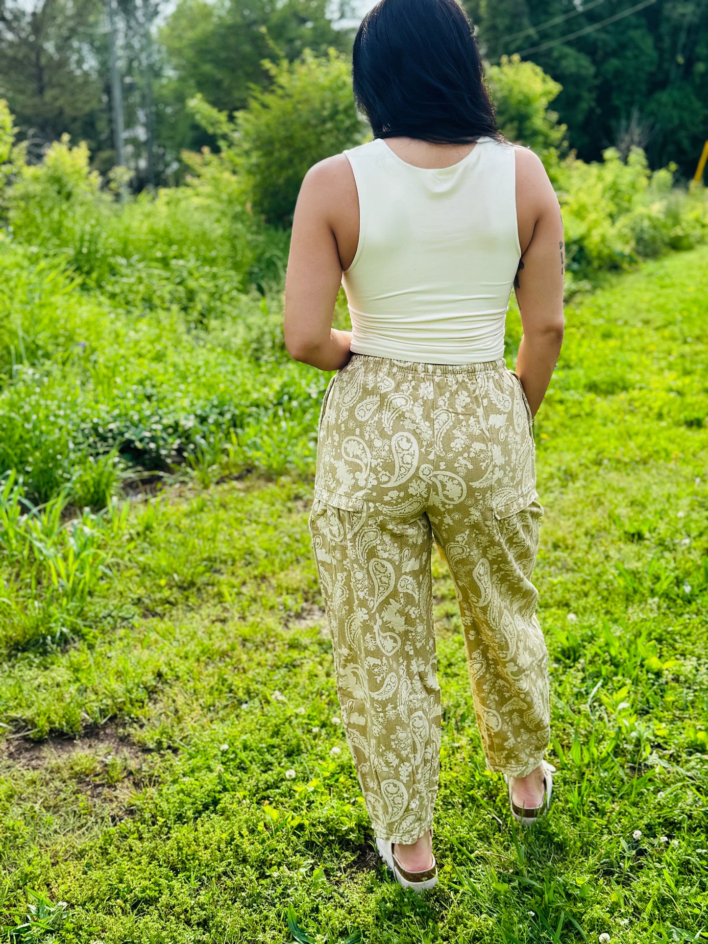 Paisley Cargo Joggers