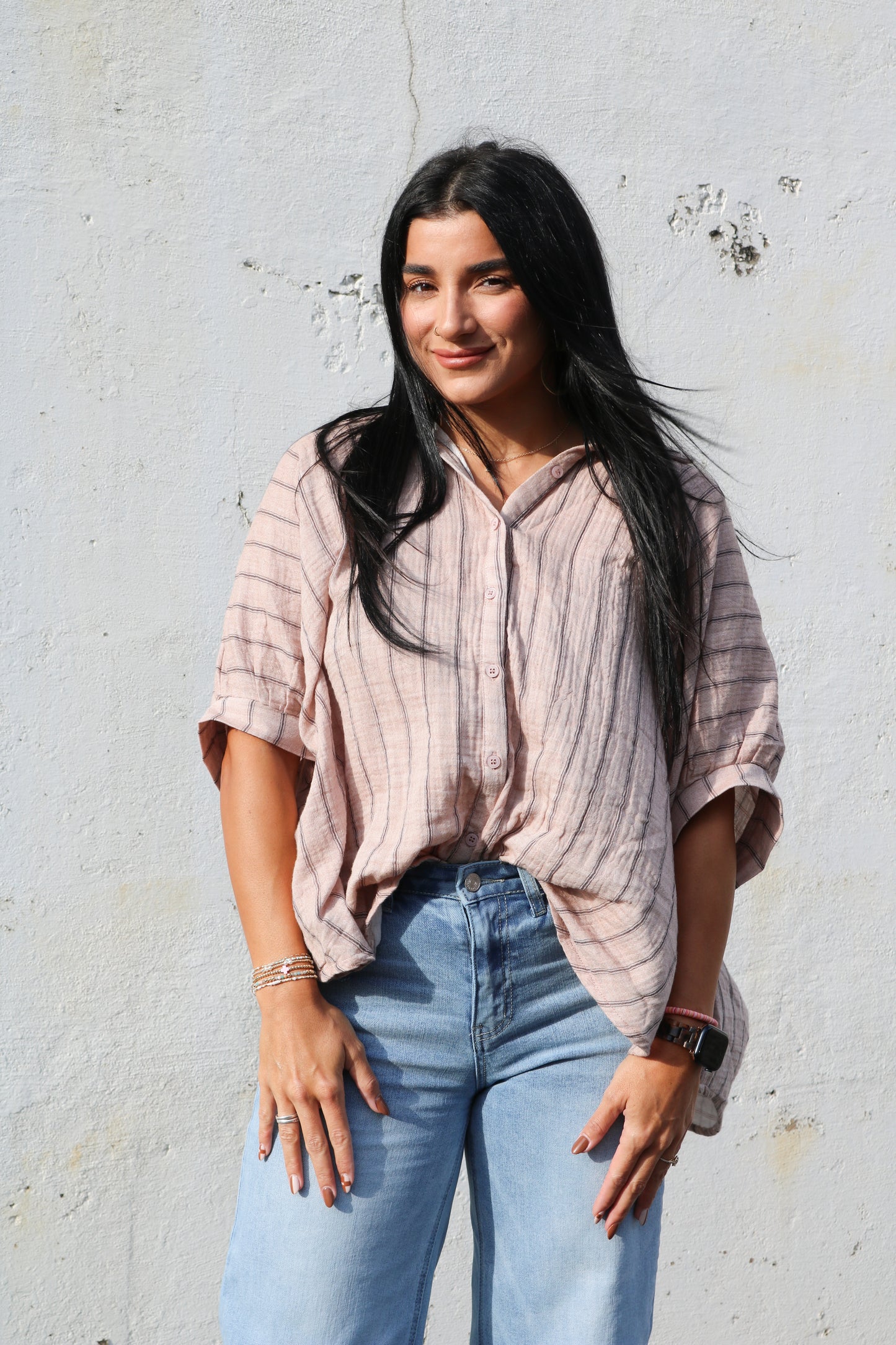 Polly Striped Button Down