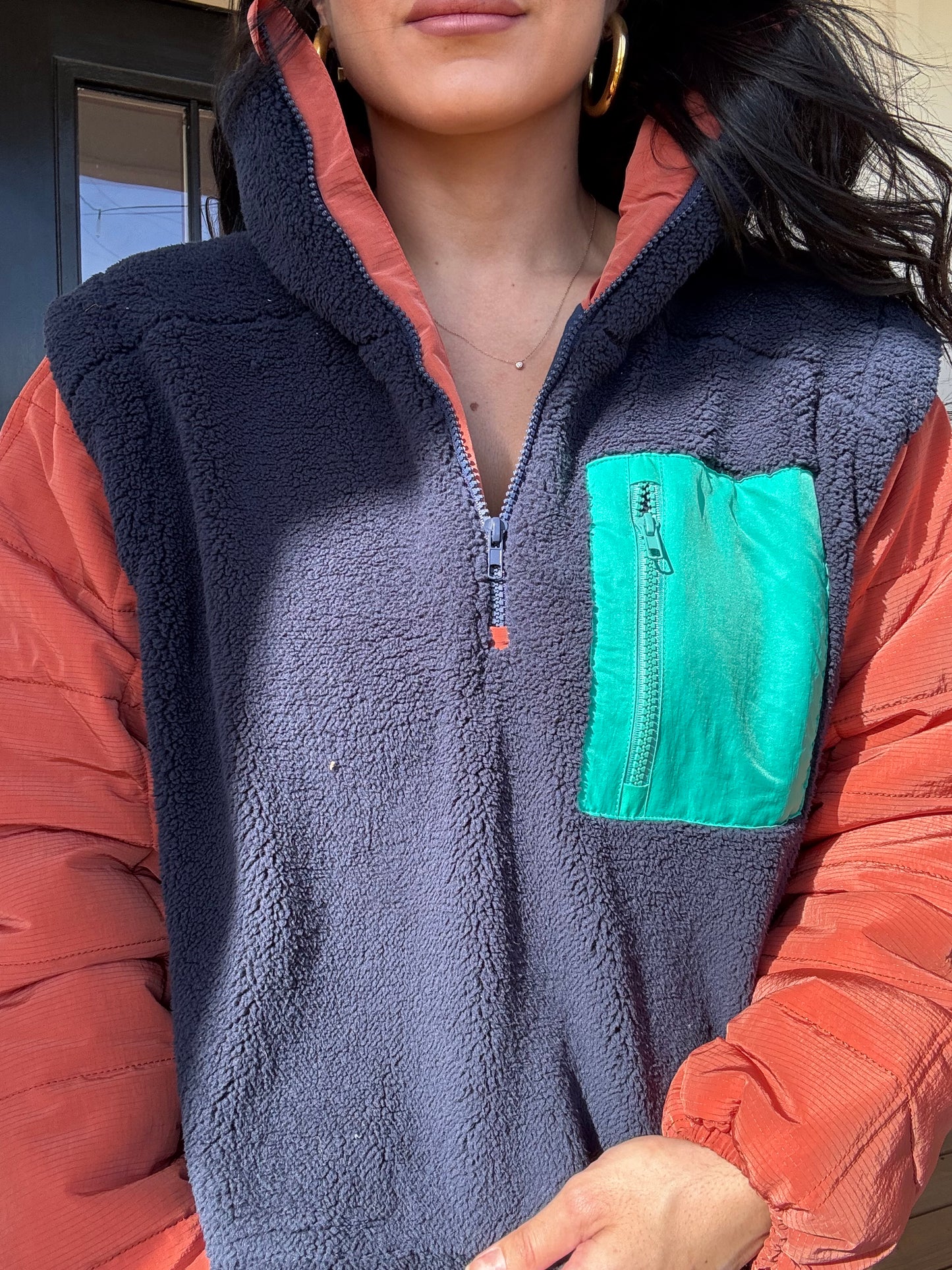 Color Block Pull Over