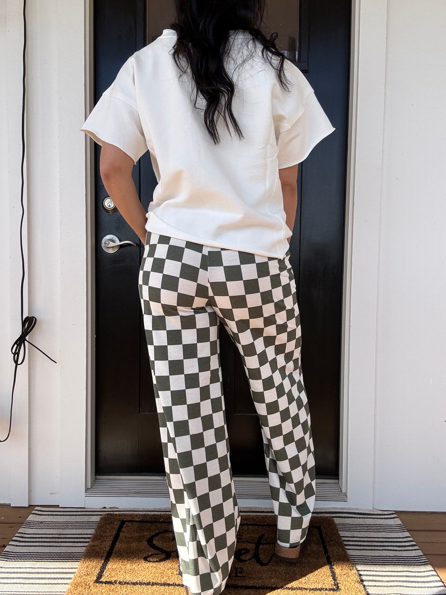 Sage Checkered Pants