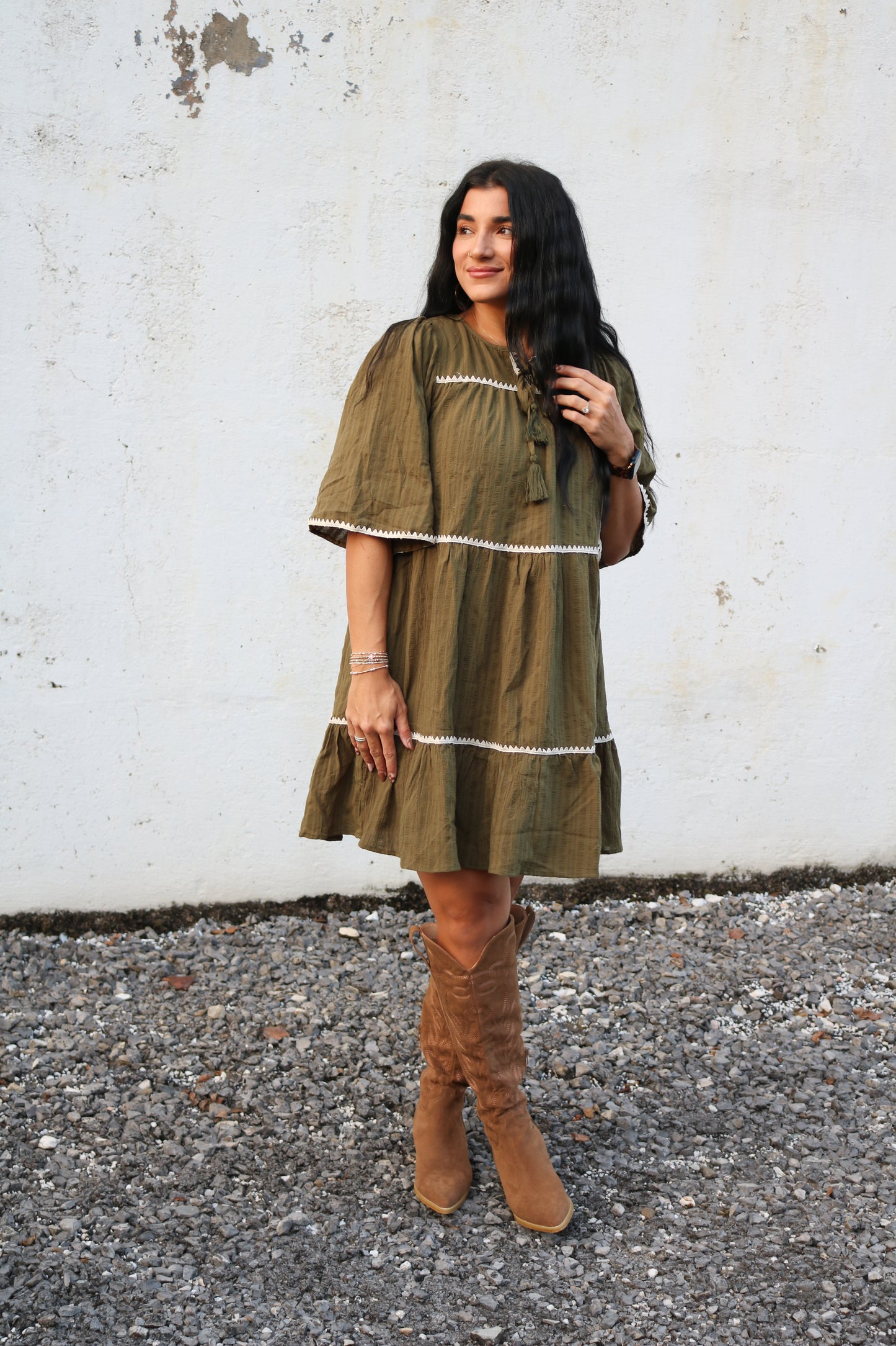 Macy Olive Dress