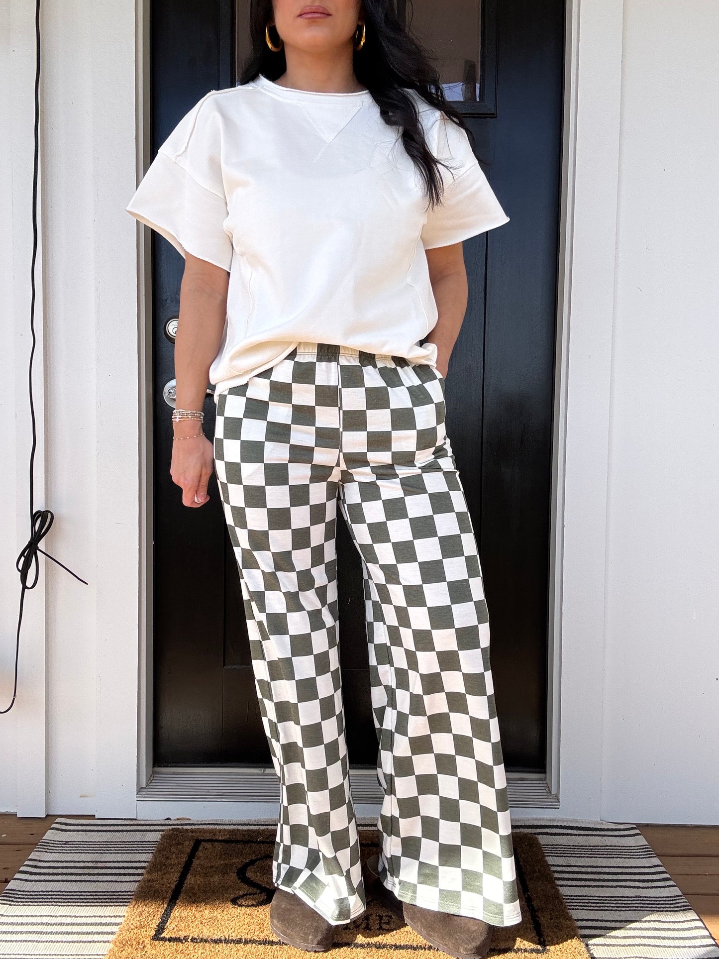 Sage Checkered Pants