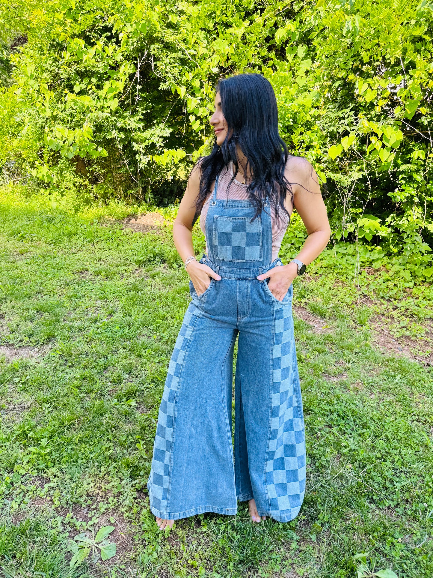 Washed Denim Overalls
