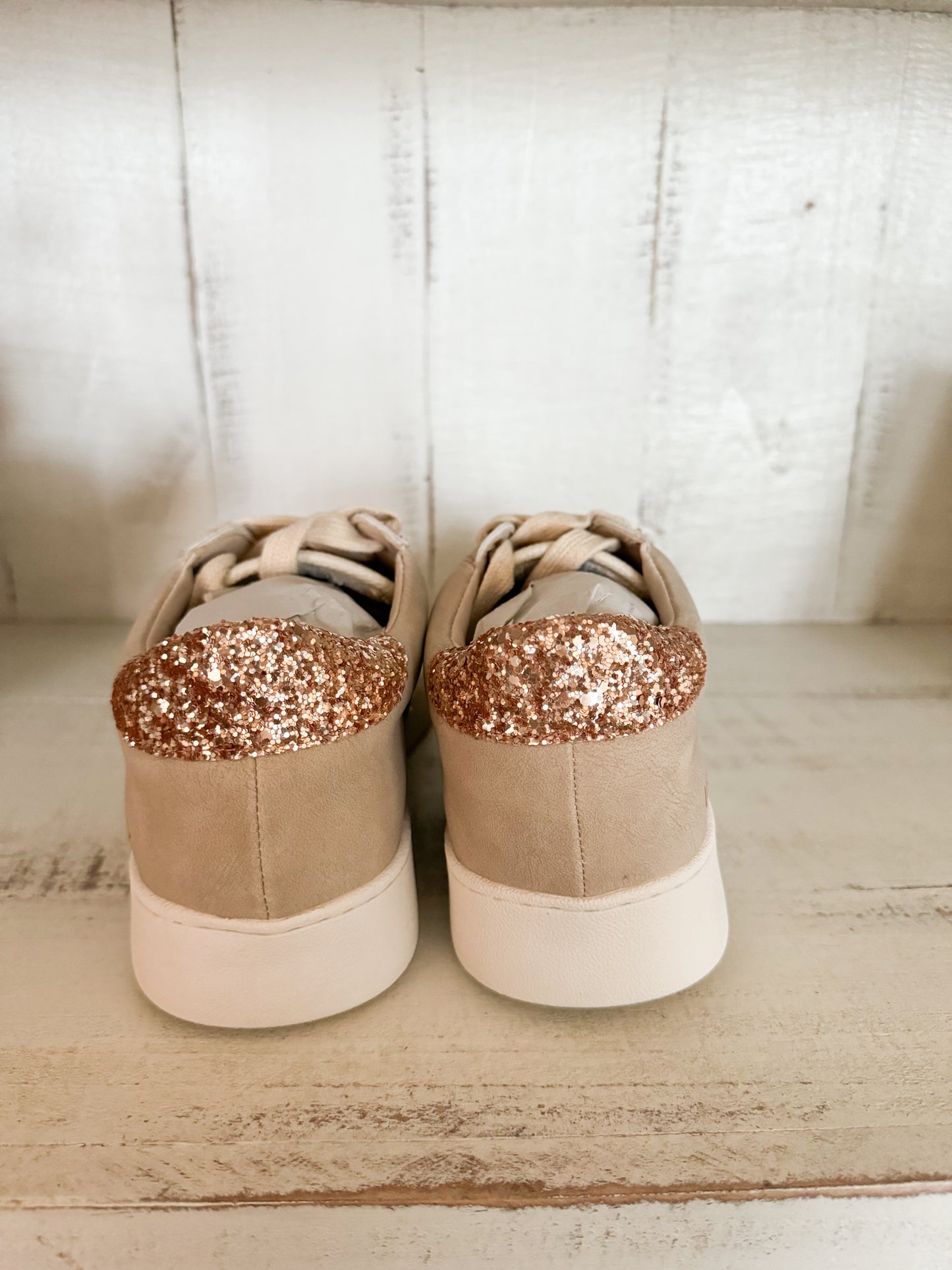 Glitter Star Sneaker Beige