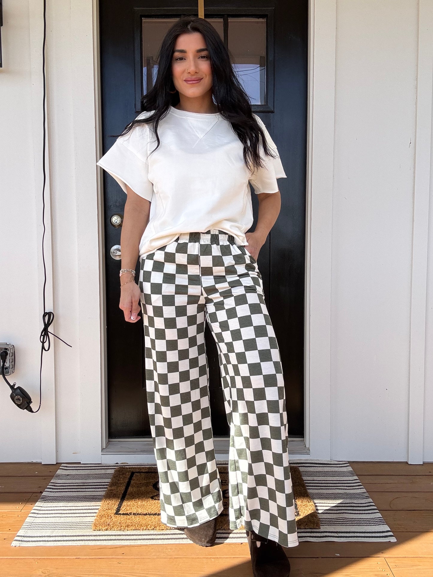 Sage Checkered Pants