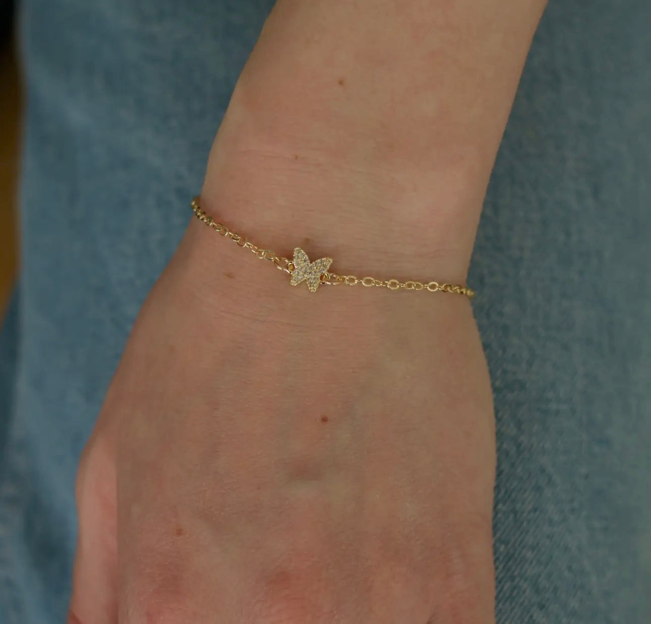 Diamond Butterfly Dainty Bracelet