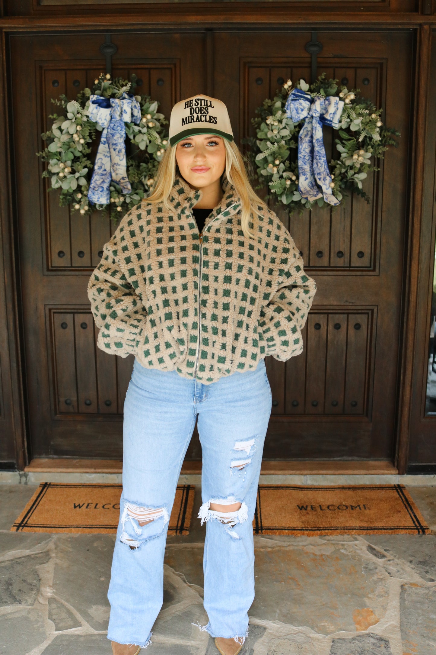Forest Fuzzy Sherpa Jacket