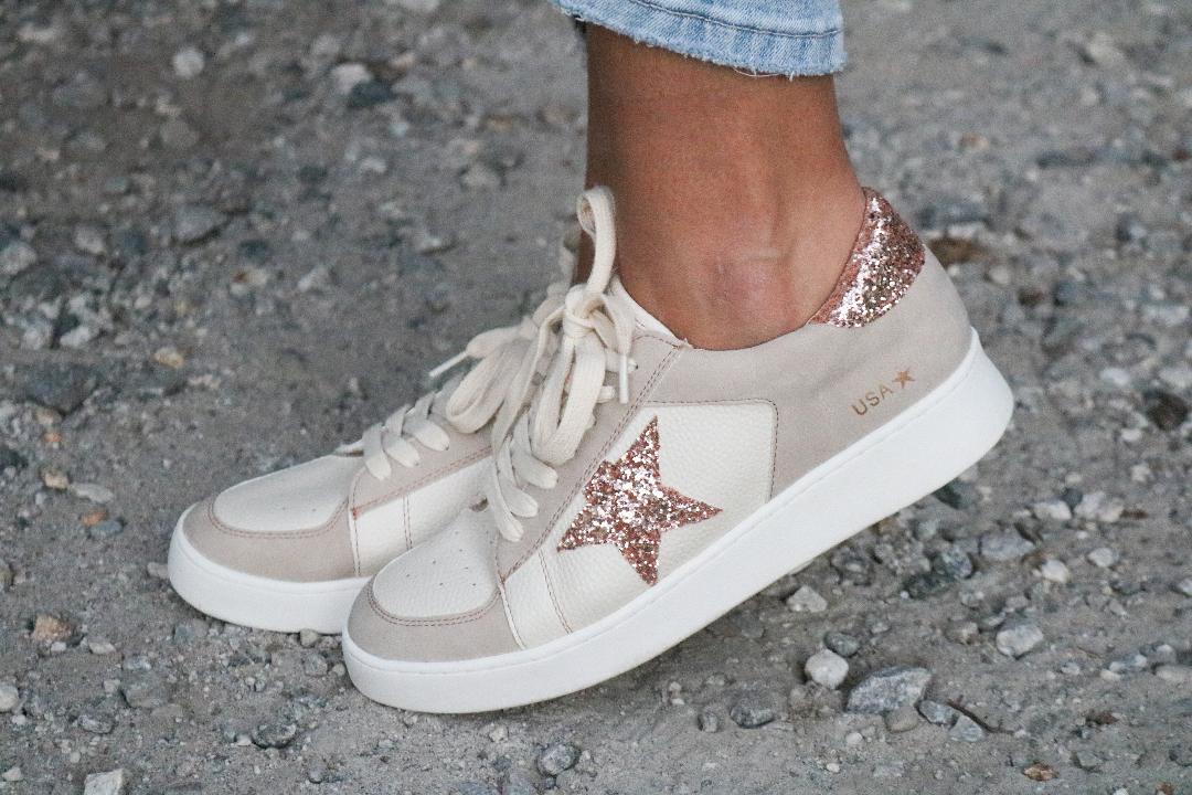 Glitter Star Sneaker Beige