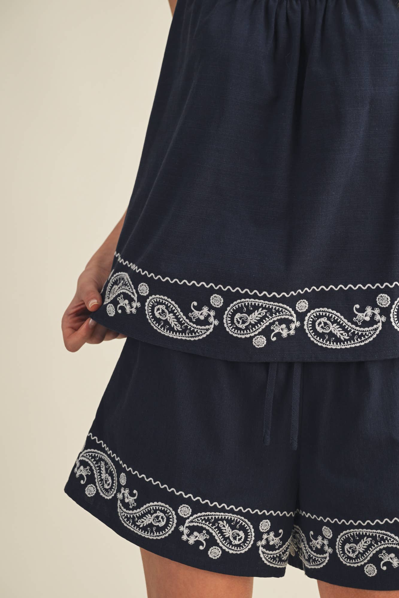 Navy Paisley Set