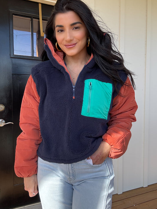 Color Block Pull Over