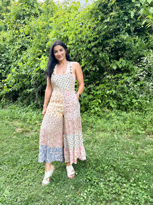 Floral Patch Overalls