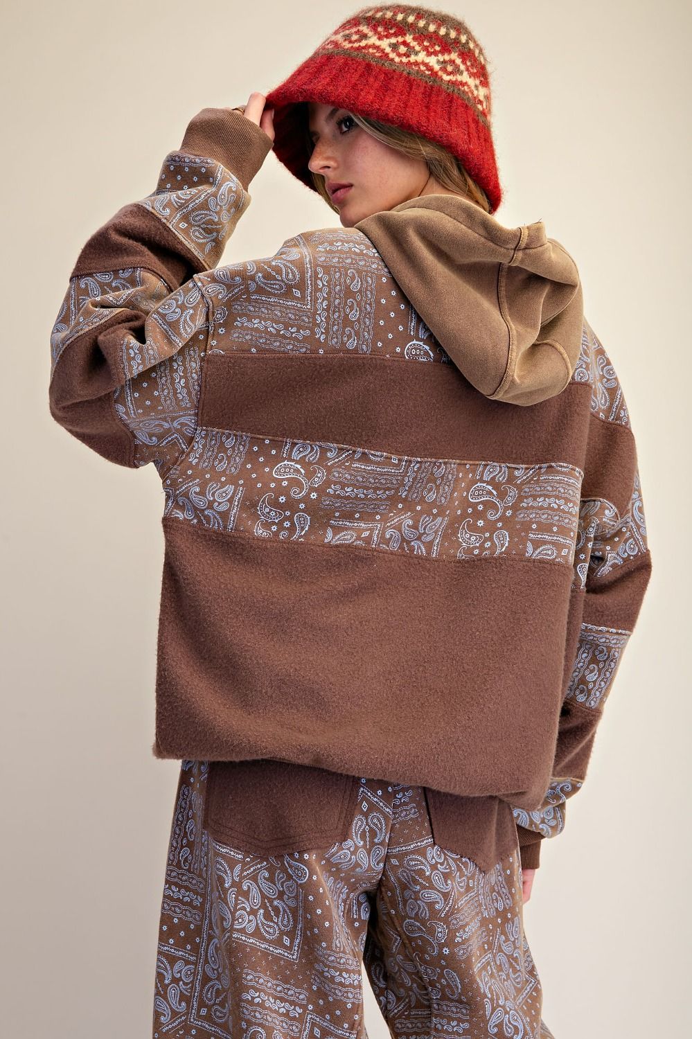 Mocha Bandana Hoodie