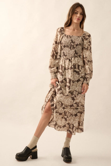 Laurel Long Sleeve Dress Espresso