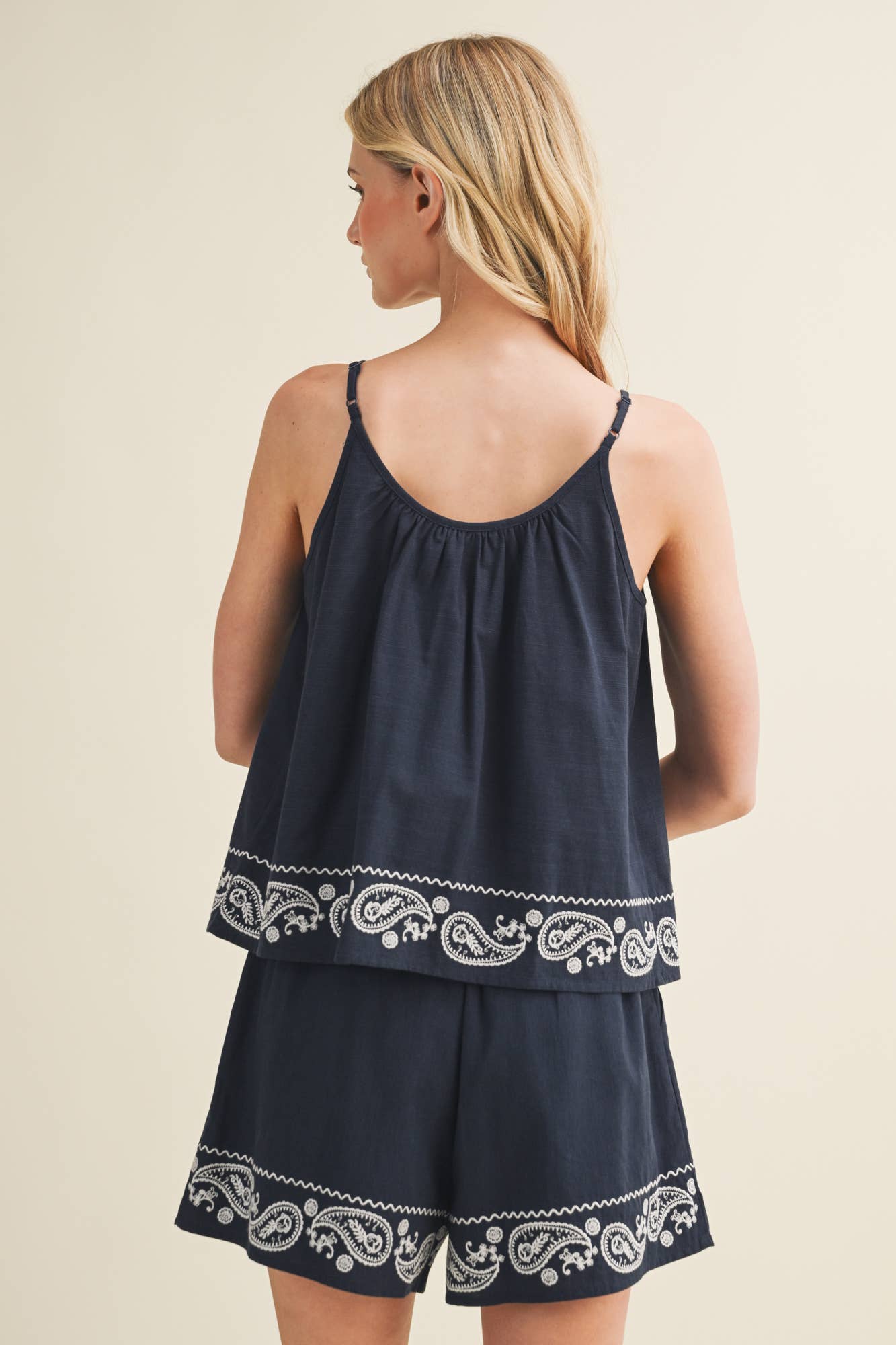 Navy Paisley Set