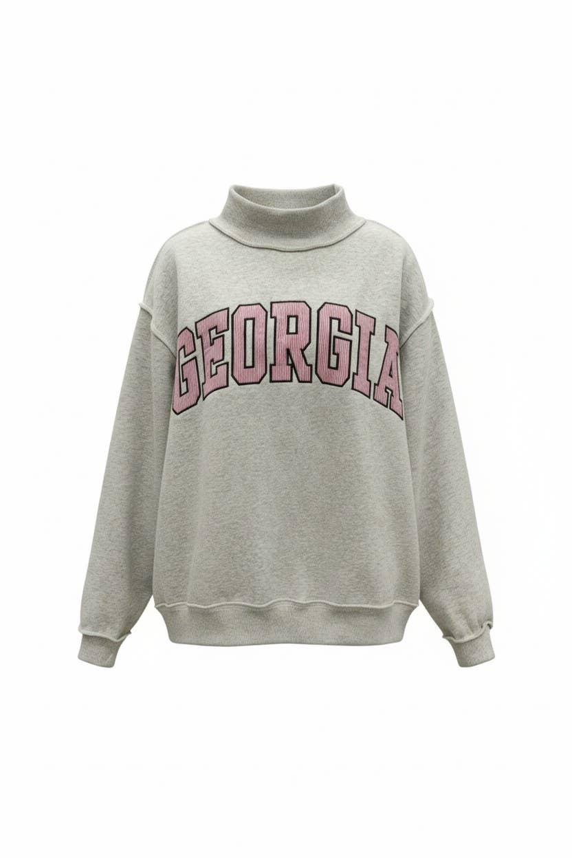 Georgia Embroidered Mock Neck