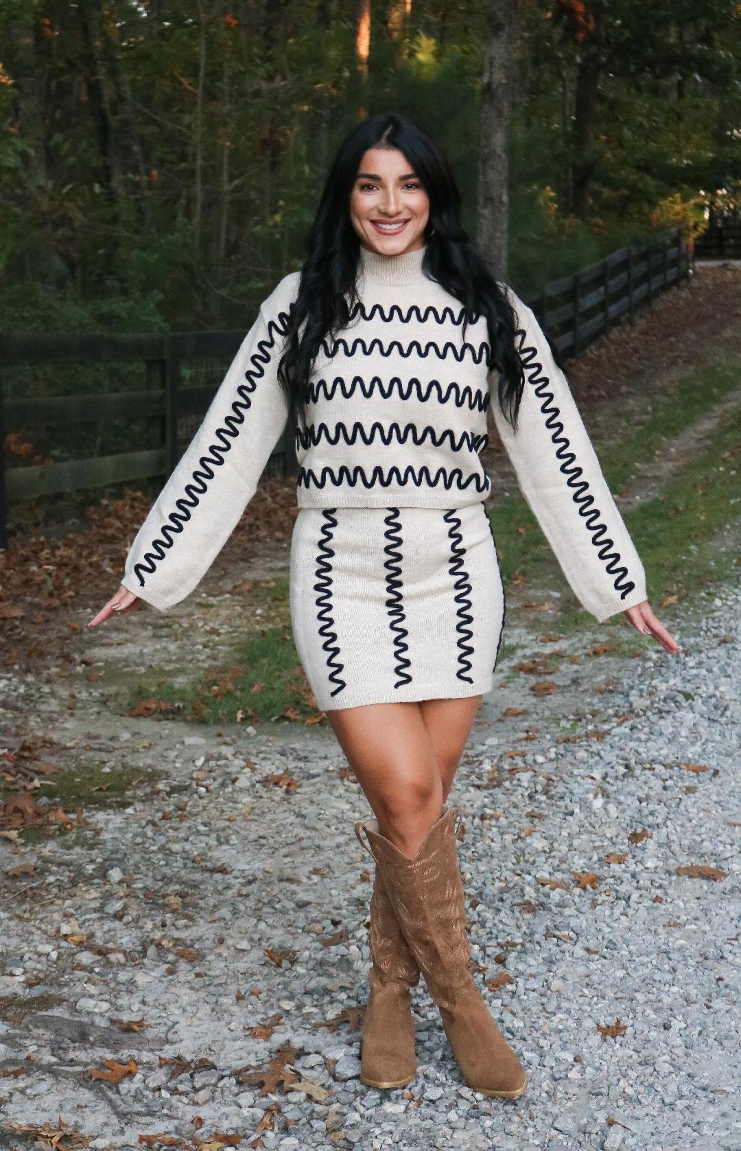 Wavy Striped Sweater