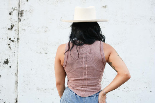 Clay Ribbed Tank Top