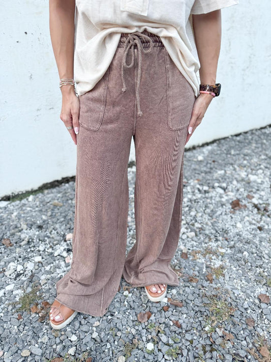 Mocha Relax Fit Wide Leg Pant